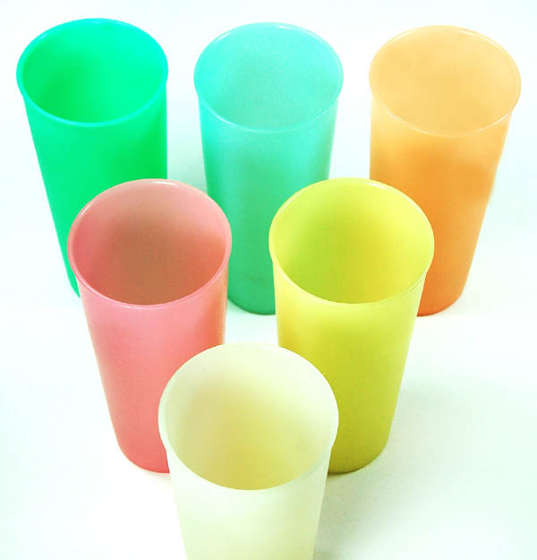 Tupperware pastel tumblers