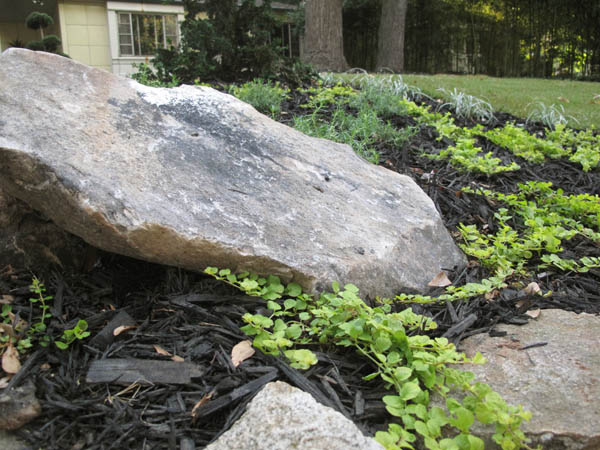 Lustron landscaping; boulder garden; photo by finelycrafted.net